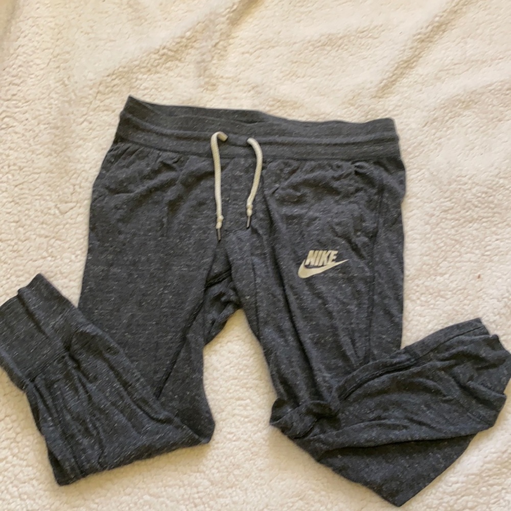 Gray drawstring joggers Nike